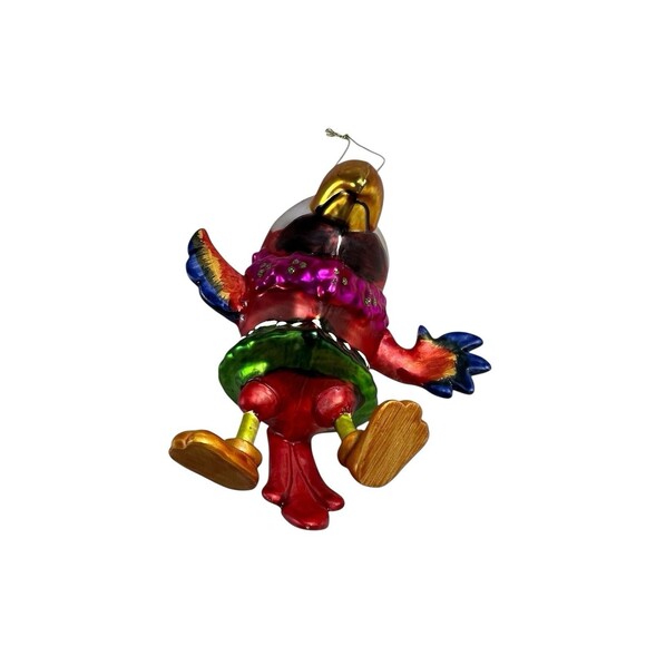 5" Hand Blown Glass Parrot Christmas Ornament - RARE - Colorful Holiday Decor - Picture 4 of 10